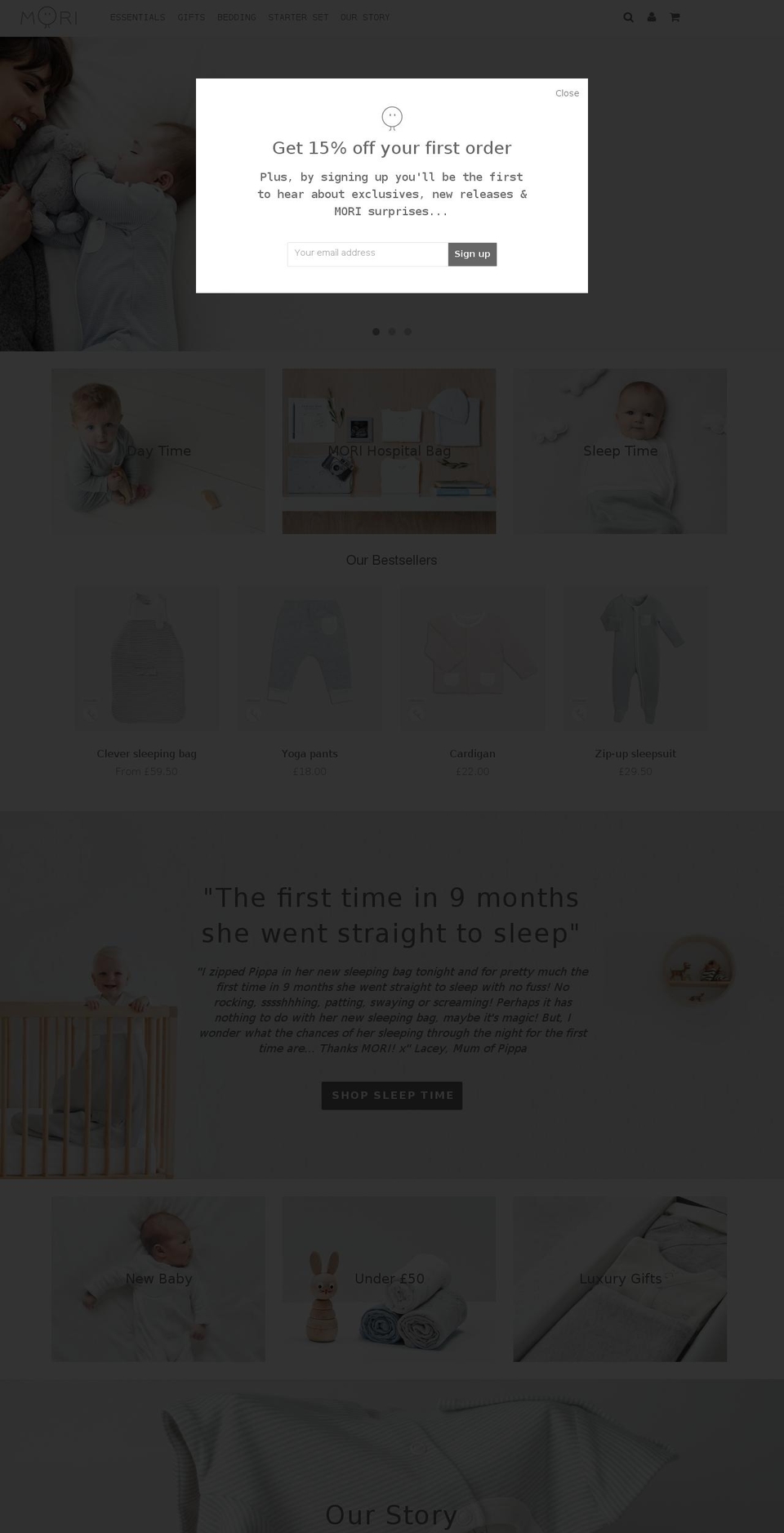 Live Shopify theme site example babymori.com