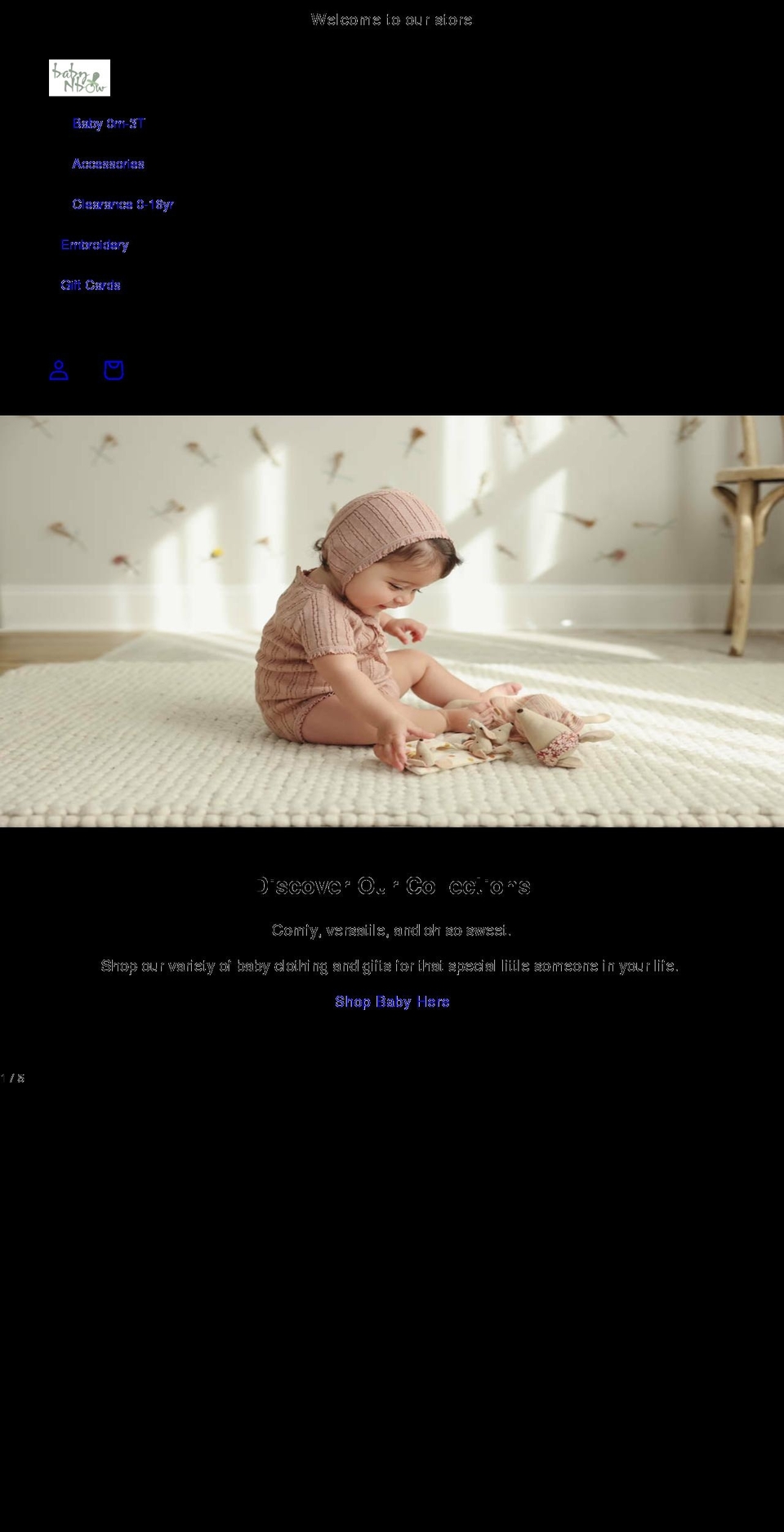 babynbow.com shopify website screenshot
