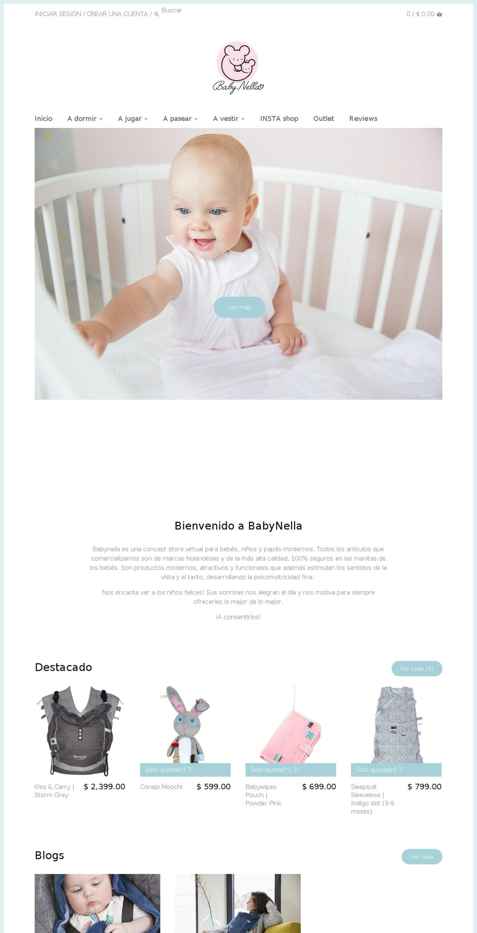 babynella.com.mx shopify website screenshot