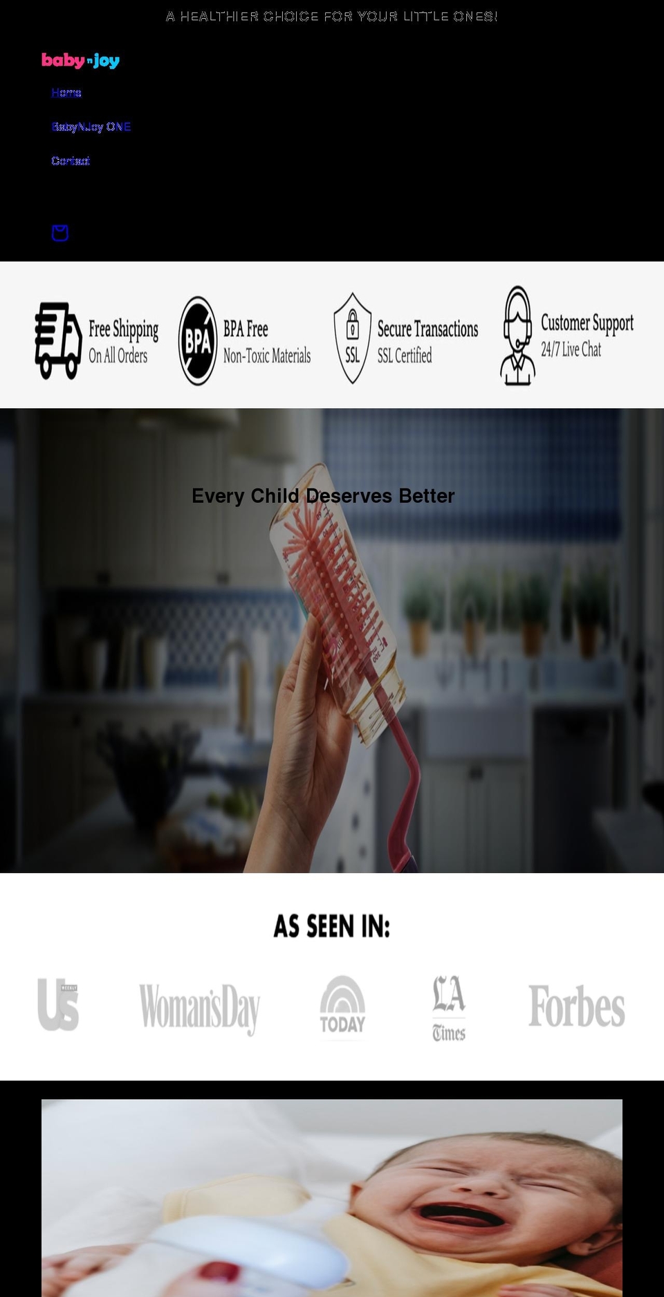 babynjoy.com shopify website screenshot