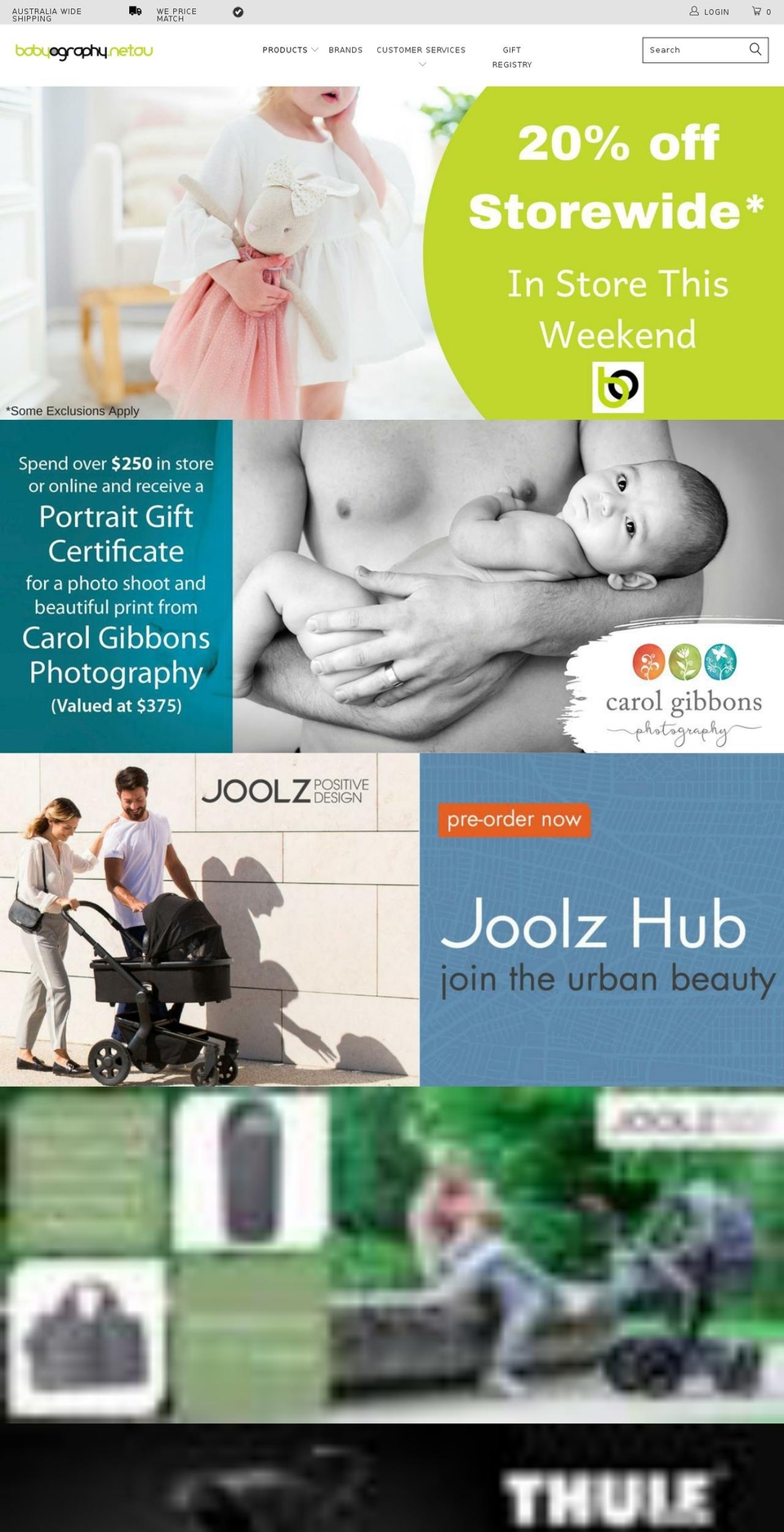 THF-DEV Shopify theme site example babyography.net.au