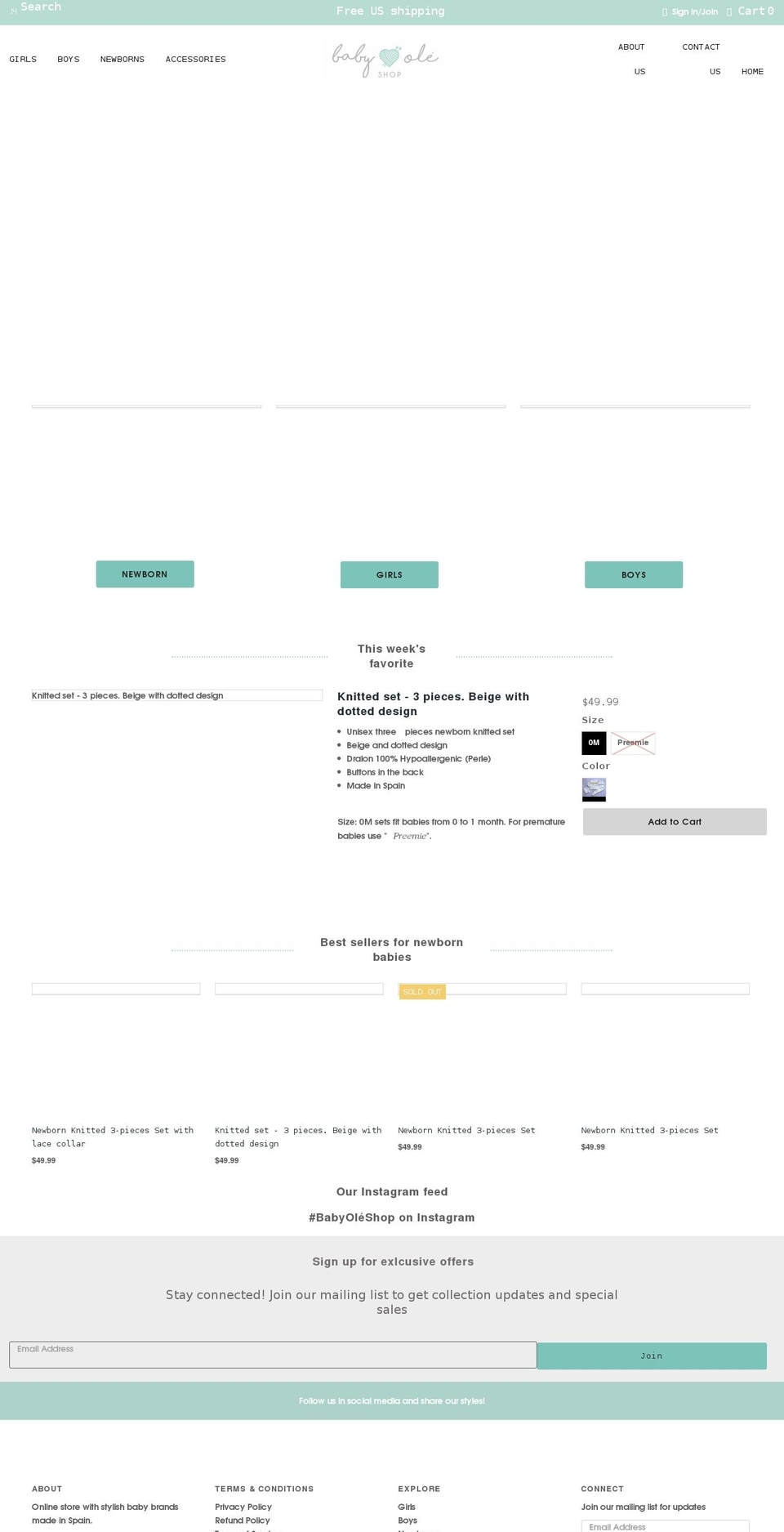 babyoleshop.com shopify website screenshot