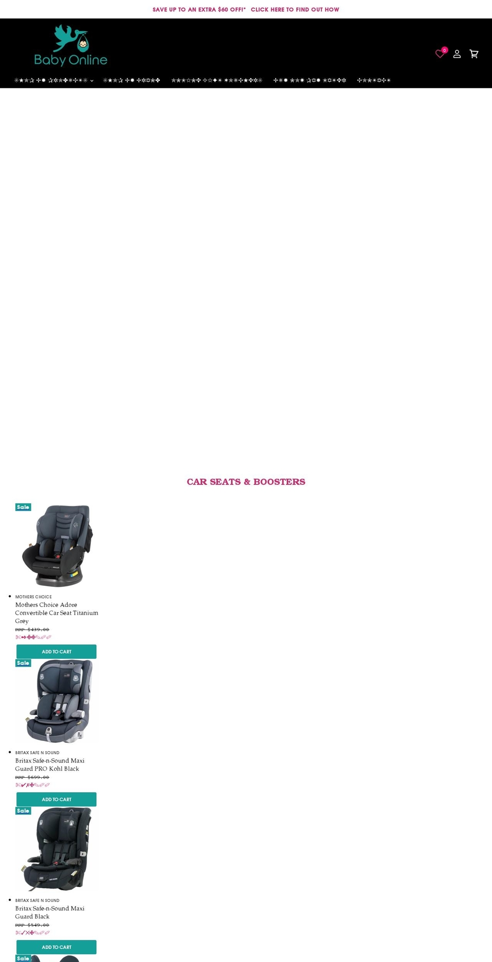 babyonlinedirect.com.au shopify website screenshot