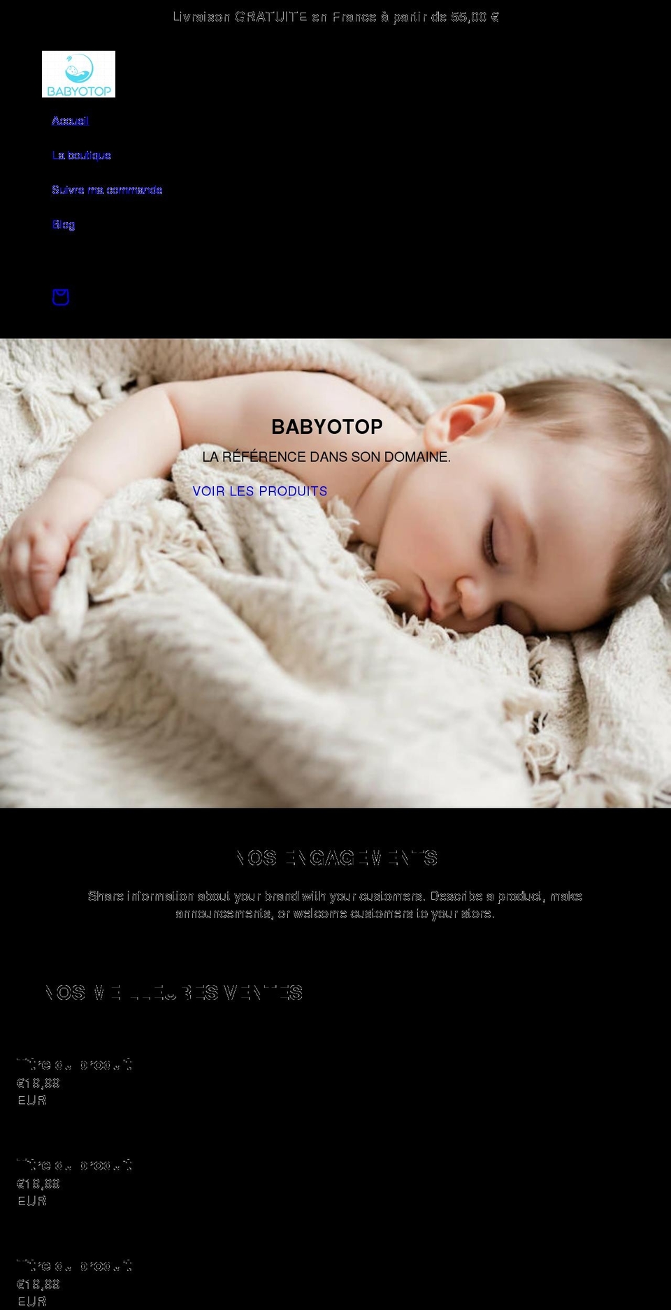 babyotop.com shopify website screenshot