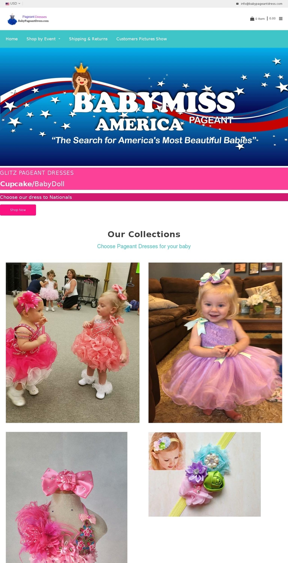 kinder-land Shopify theme site example babypageantdress.com