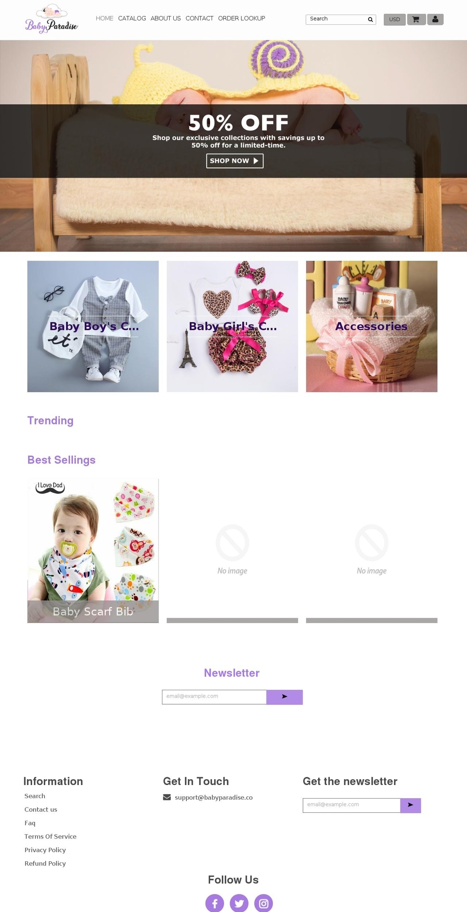 Childhood Shopify theme site example babyparadise.co