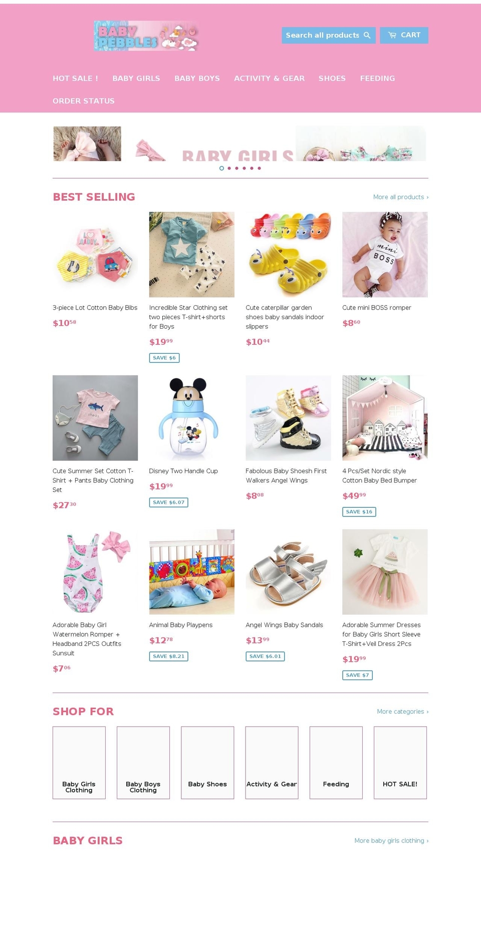 babypebbles.com — Shopify storefront screenshot