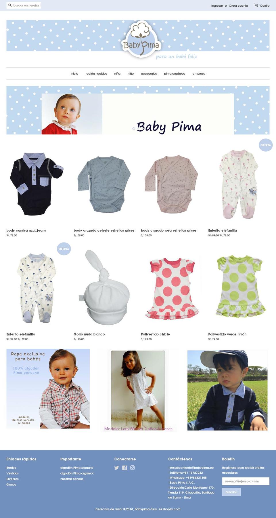 babypima.pe shopify website screenshot