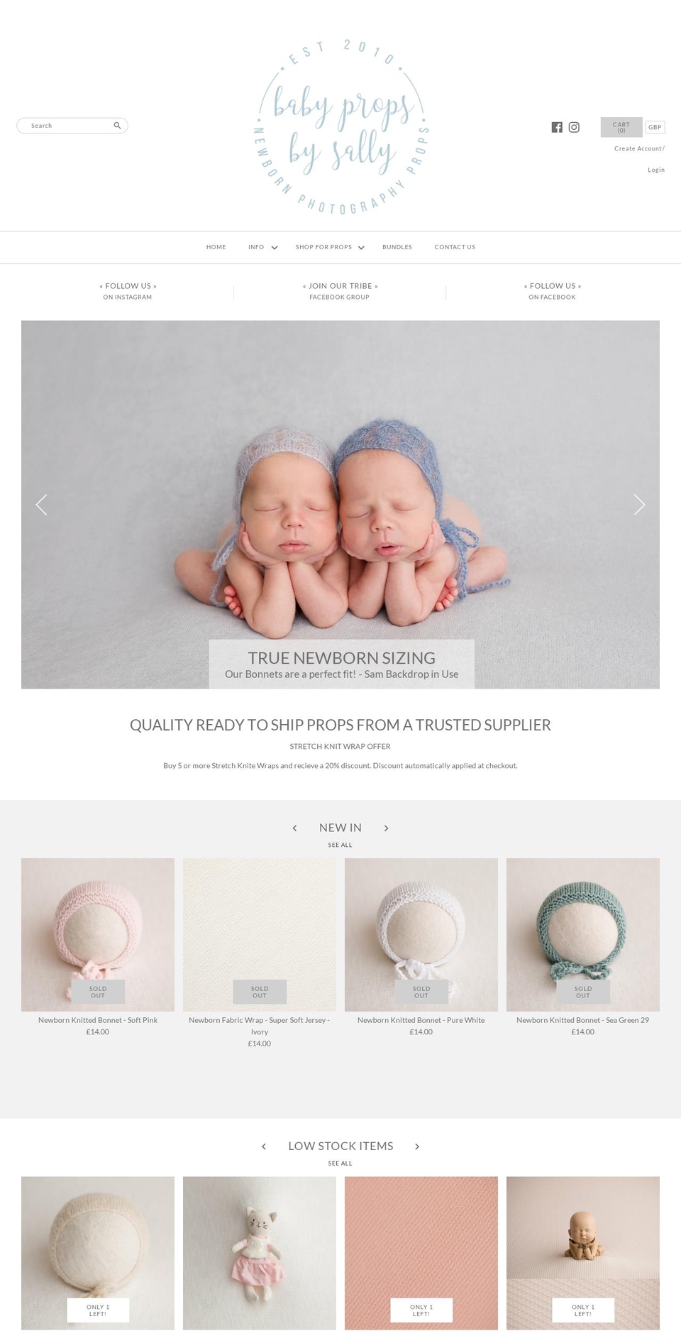 babyprops.co.uk shopify website screenshot