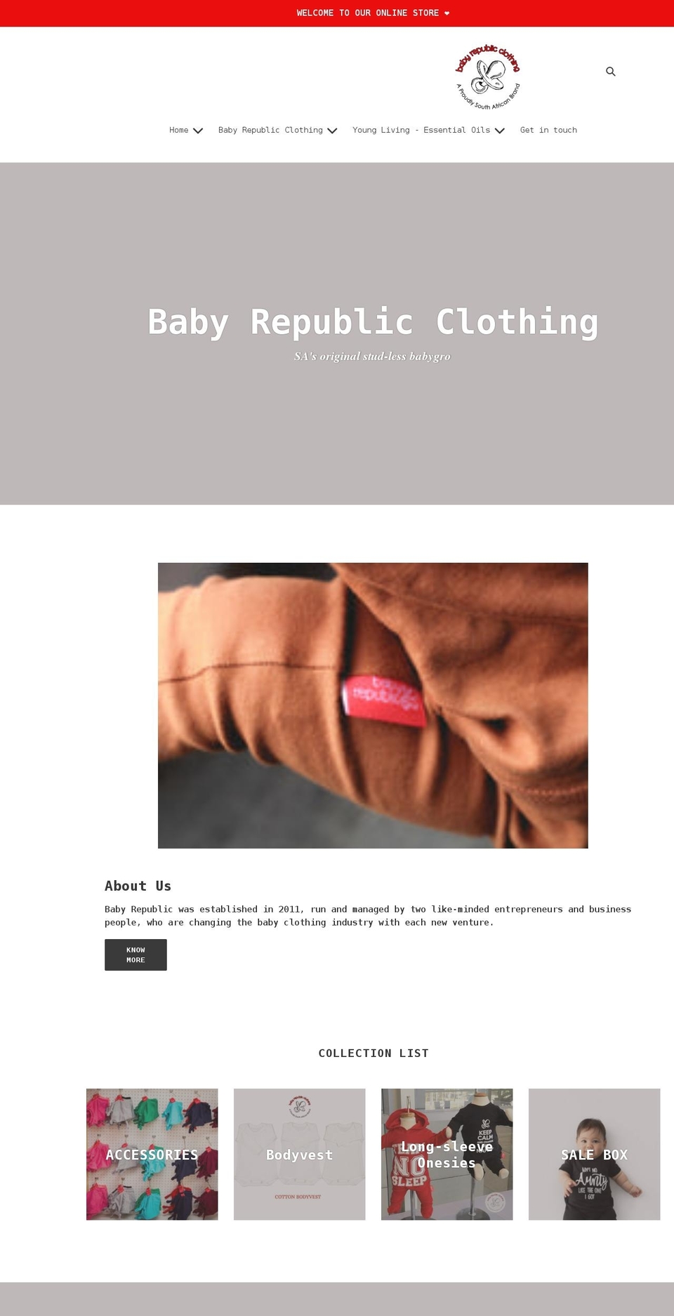 babyrepublic.co.za shopify website screenshot