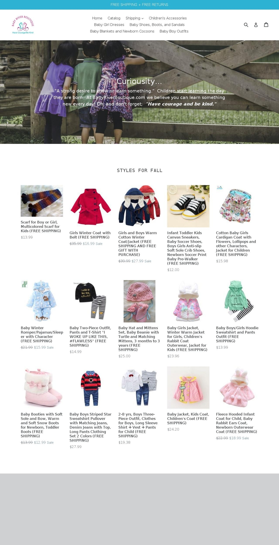 babyriverboutique.com — Shopify storefront screenshot