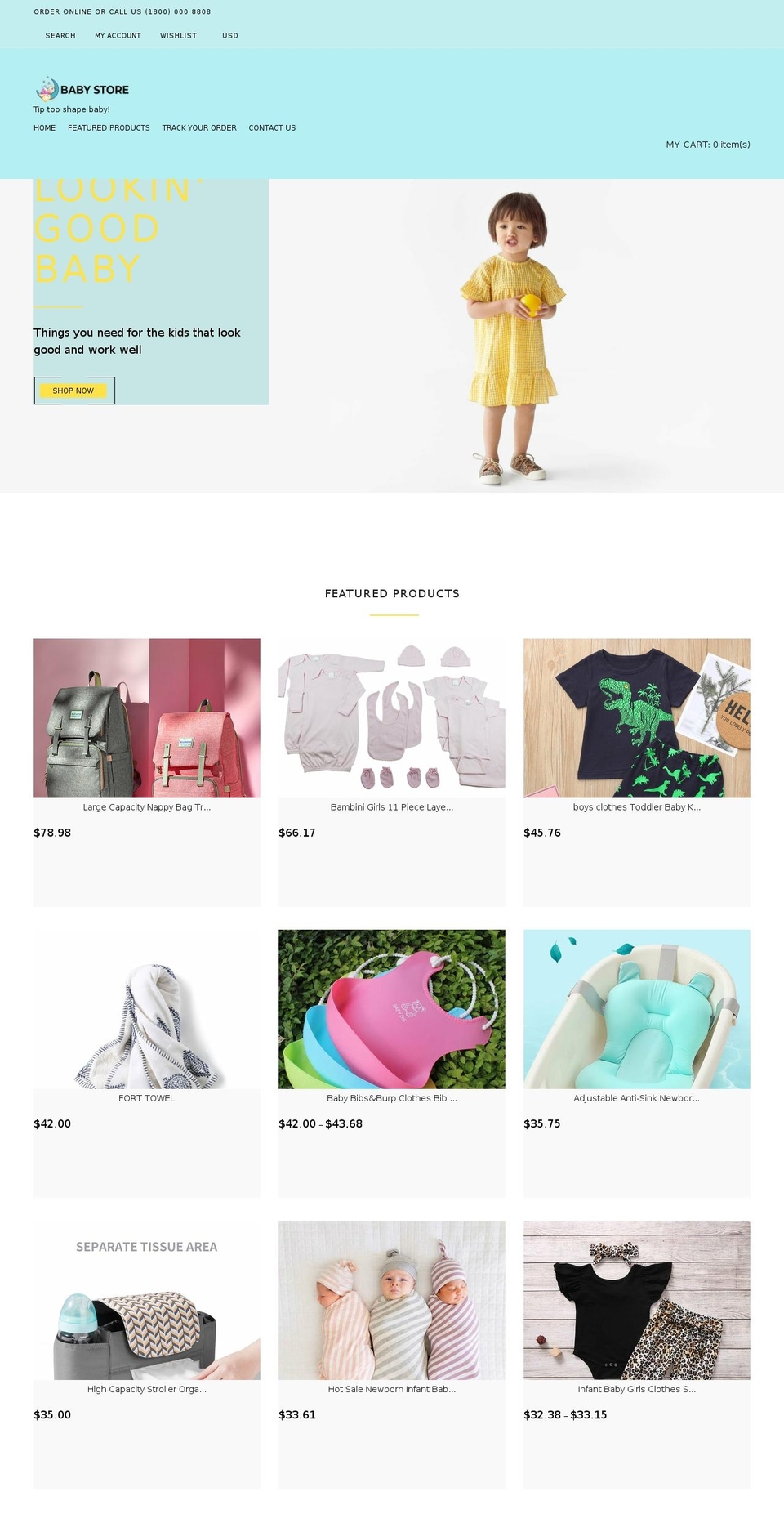 Baby clothing theme Shopify theme site example babyschecklist.com