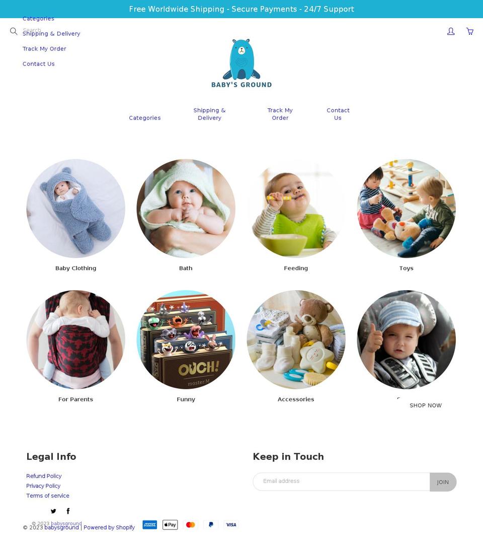 babysground.com shopify website screenshot