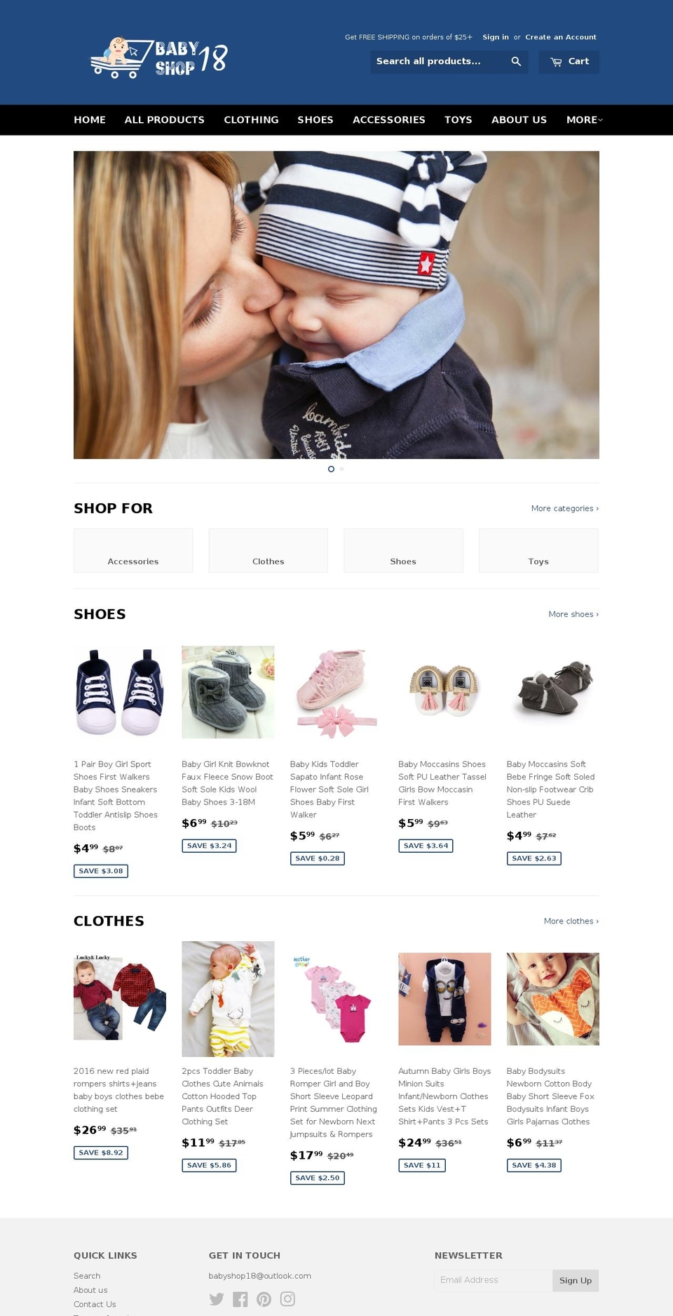 babyshop18.com shopify website screenshot