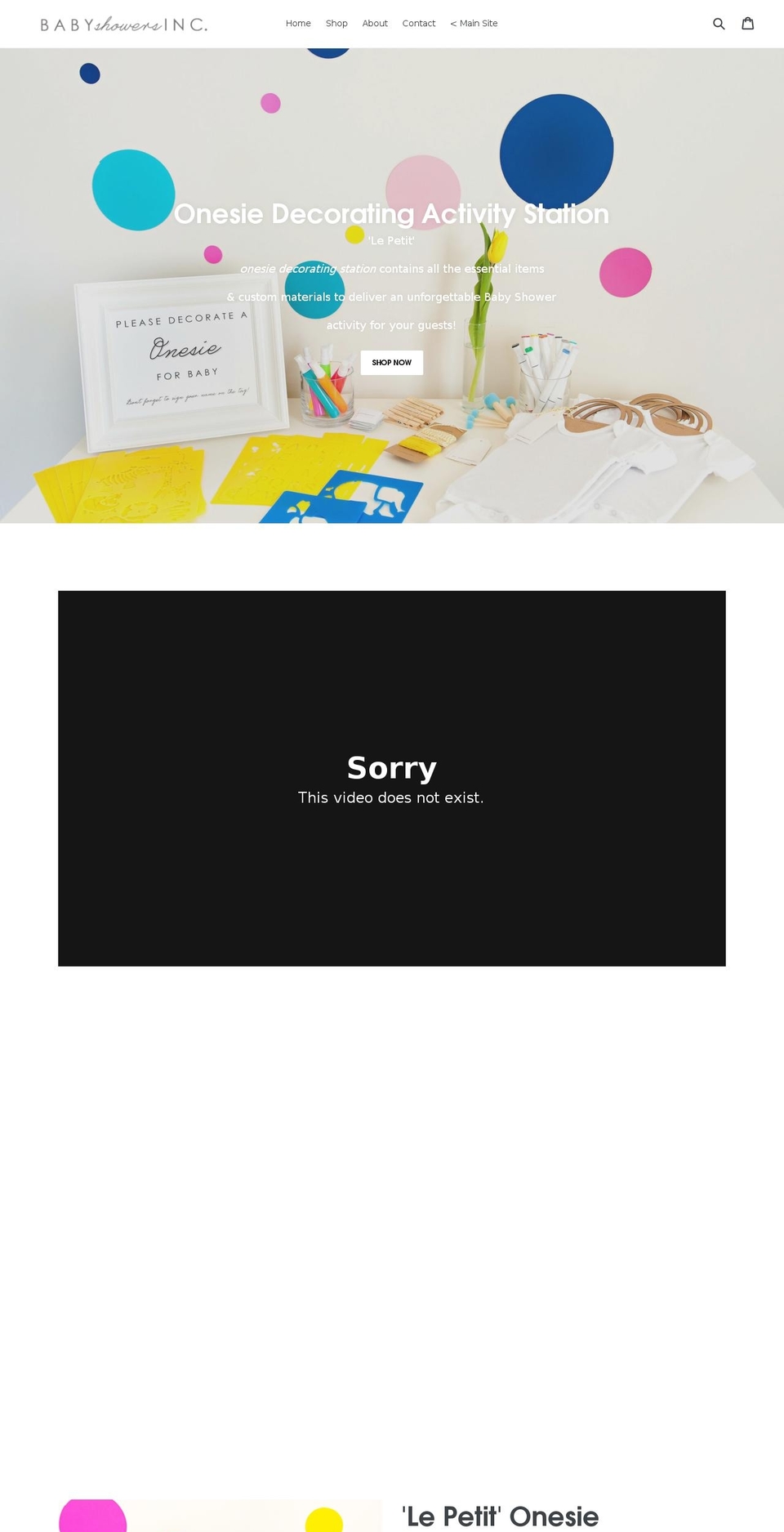 babyshowersinc.com — Shopify storefront screenshot