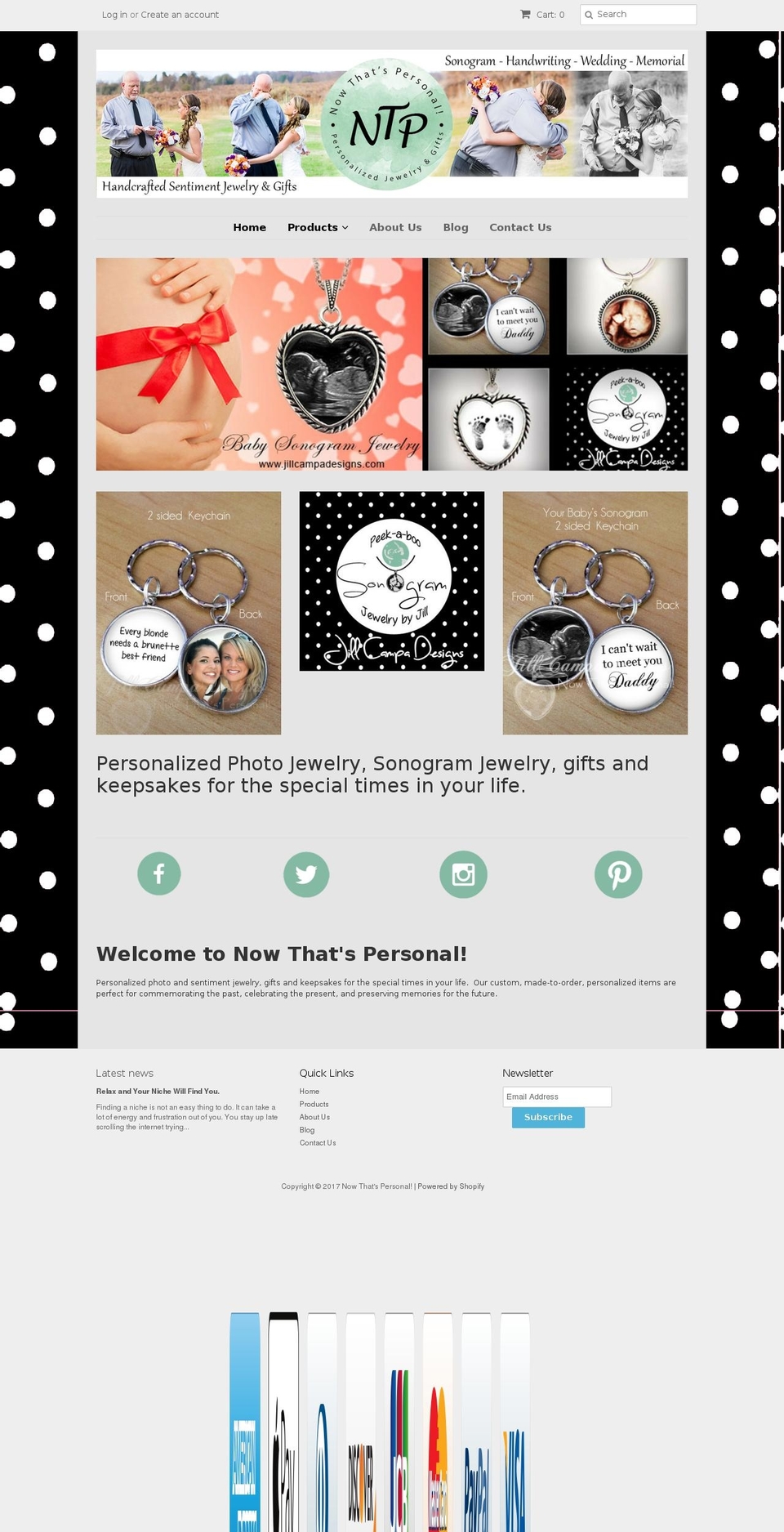 babysonogramjewelry.com shopify website screenshot
