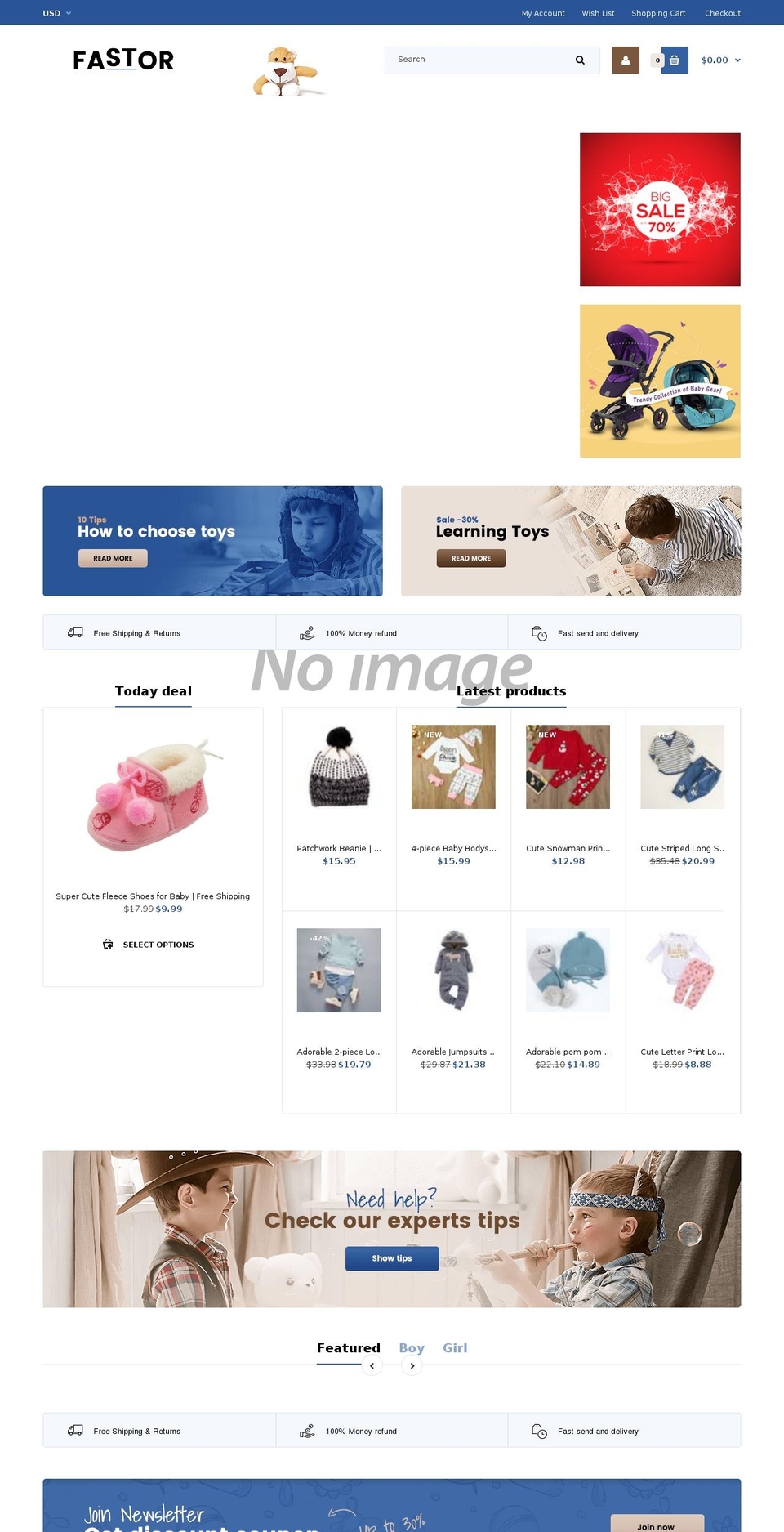 Fastor Toys2 Shopify theme site example babyspace.net