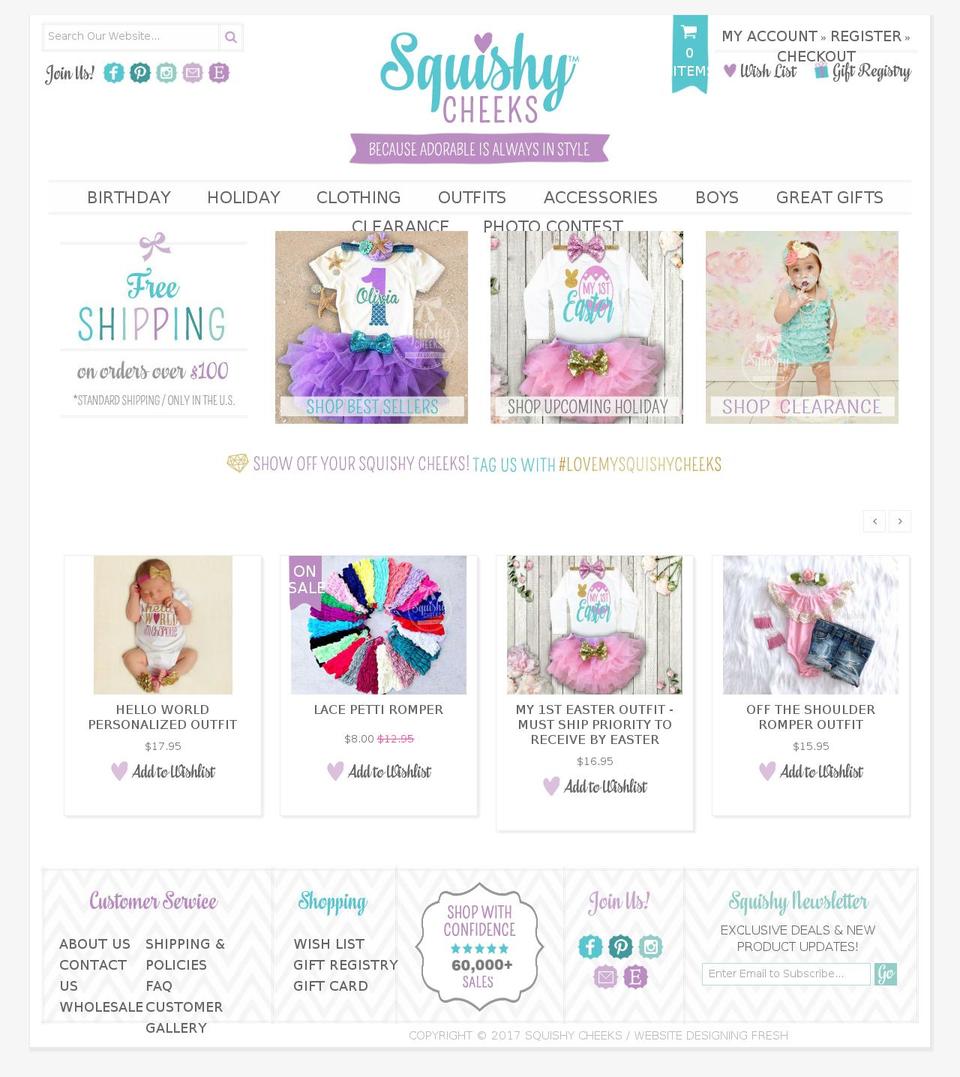 Squishy Shopify theme site example babysquishycheeks.com