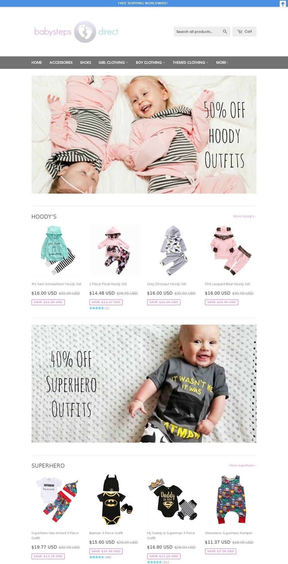 babystepsdirect.com — Shopify storefront screenshot
