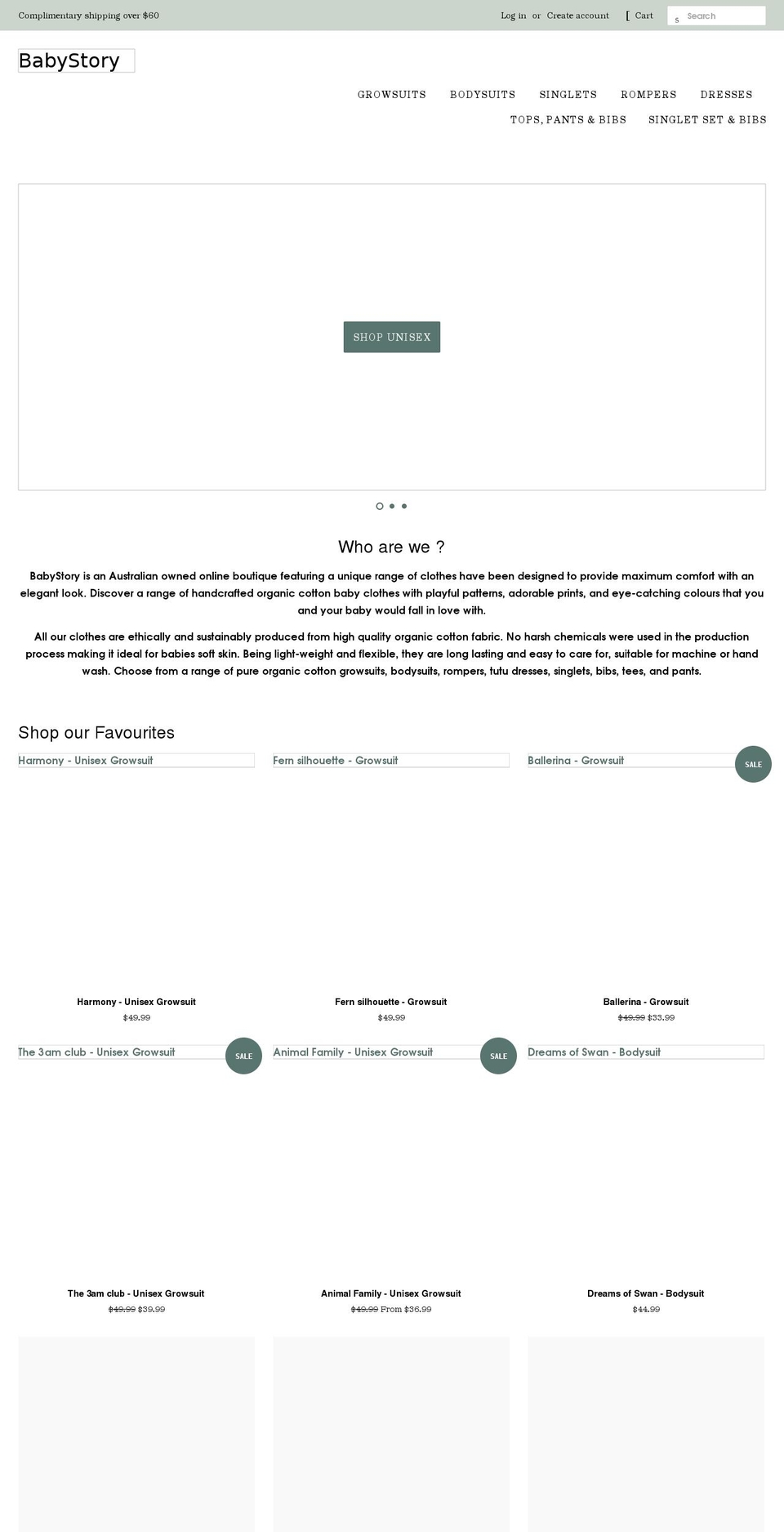 babystory.com.au shopify website screenshot