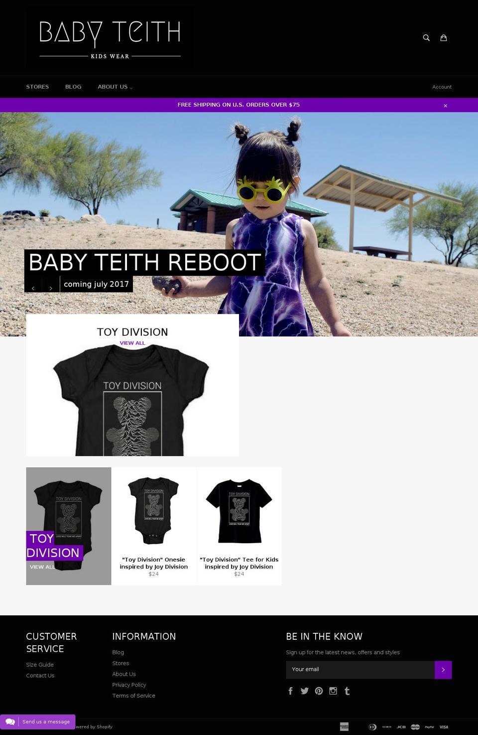 babyteith.com shopify website screenshot