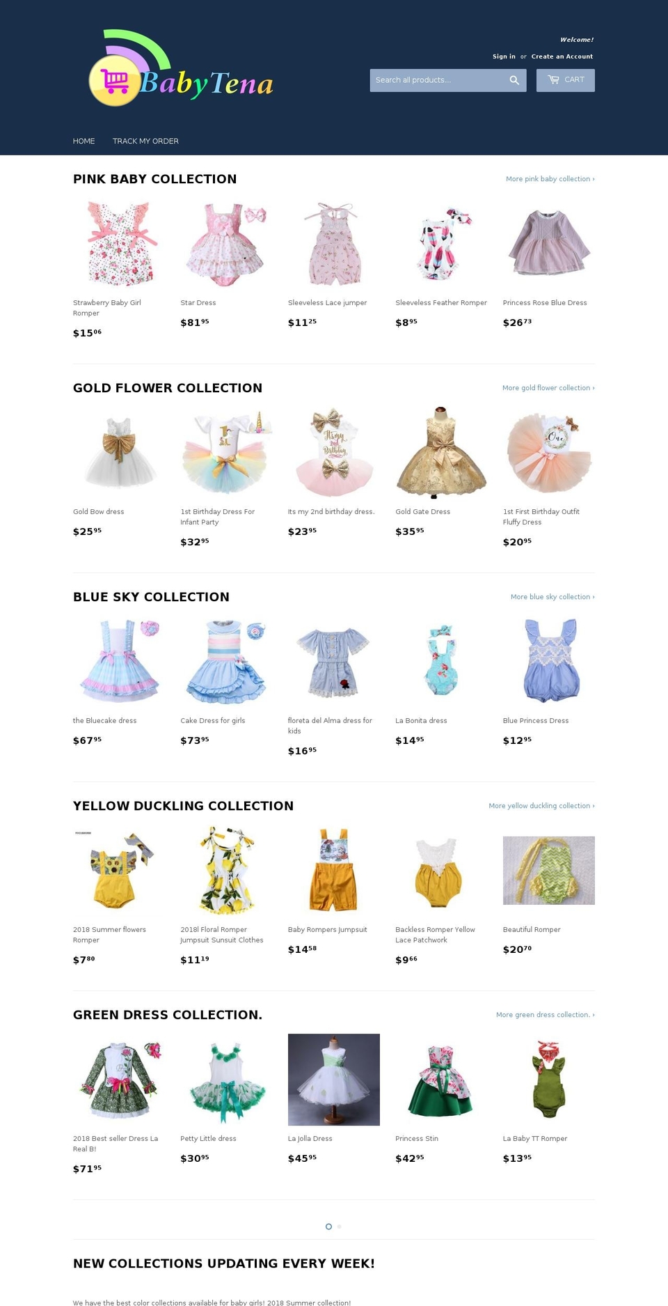 babytena.com — Shopify storefront screenshot