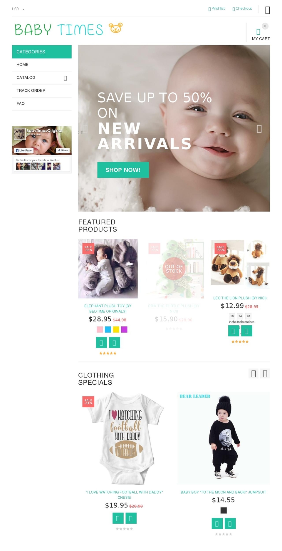 Boost Shopify theme site example babytimesoriginals.com