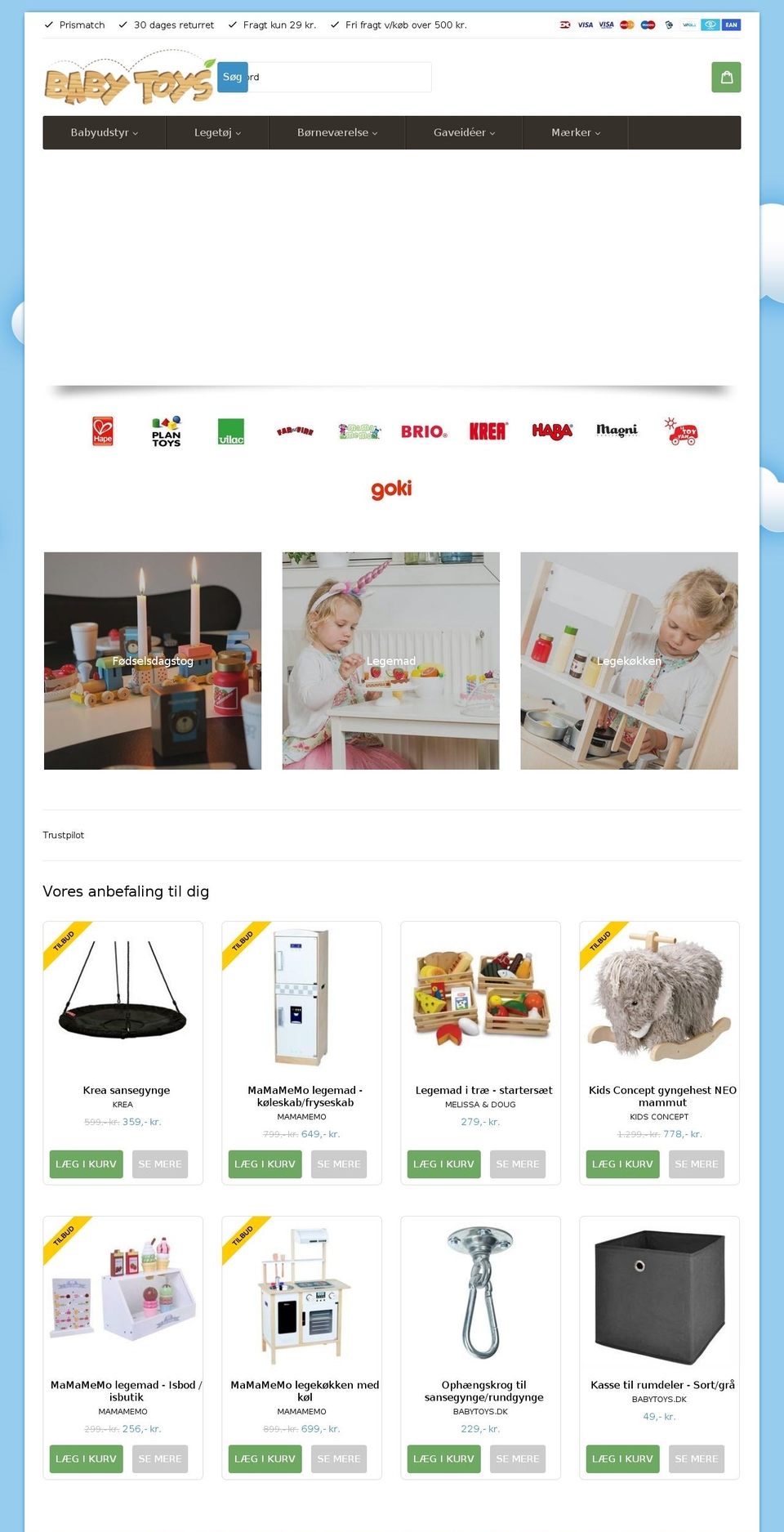 babytoys.dk shopify website screenshot