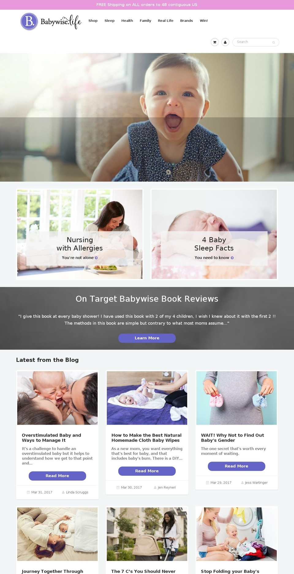 MAIN: common theme Shopify theme site example babywise.life