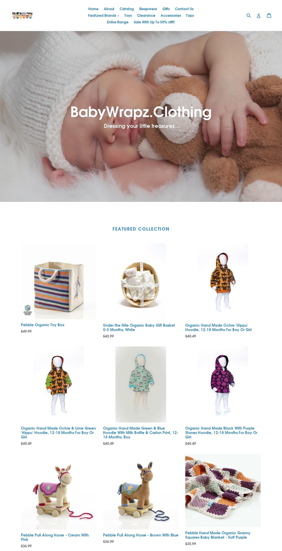 babywrapz.clothing shopify website screenshot