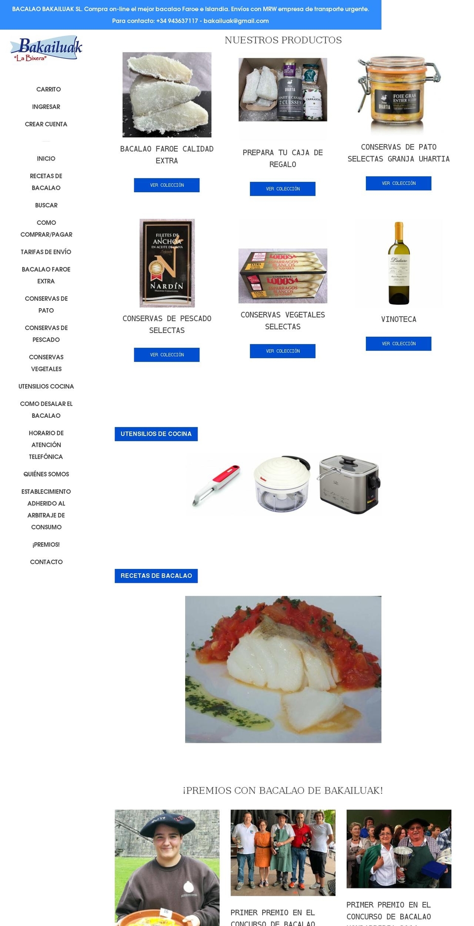 Pop personalizado Shopify theme site example bacalao-irun-la-visera.myshopify.com