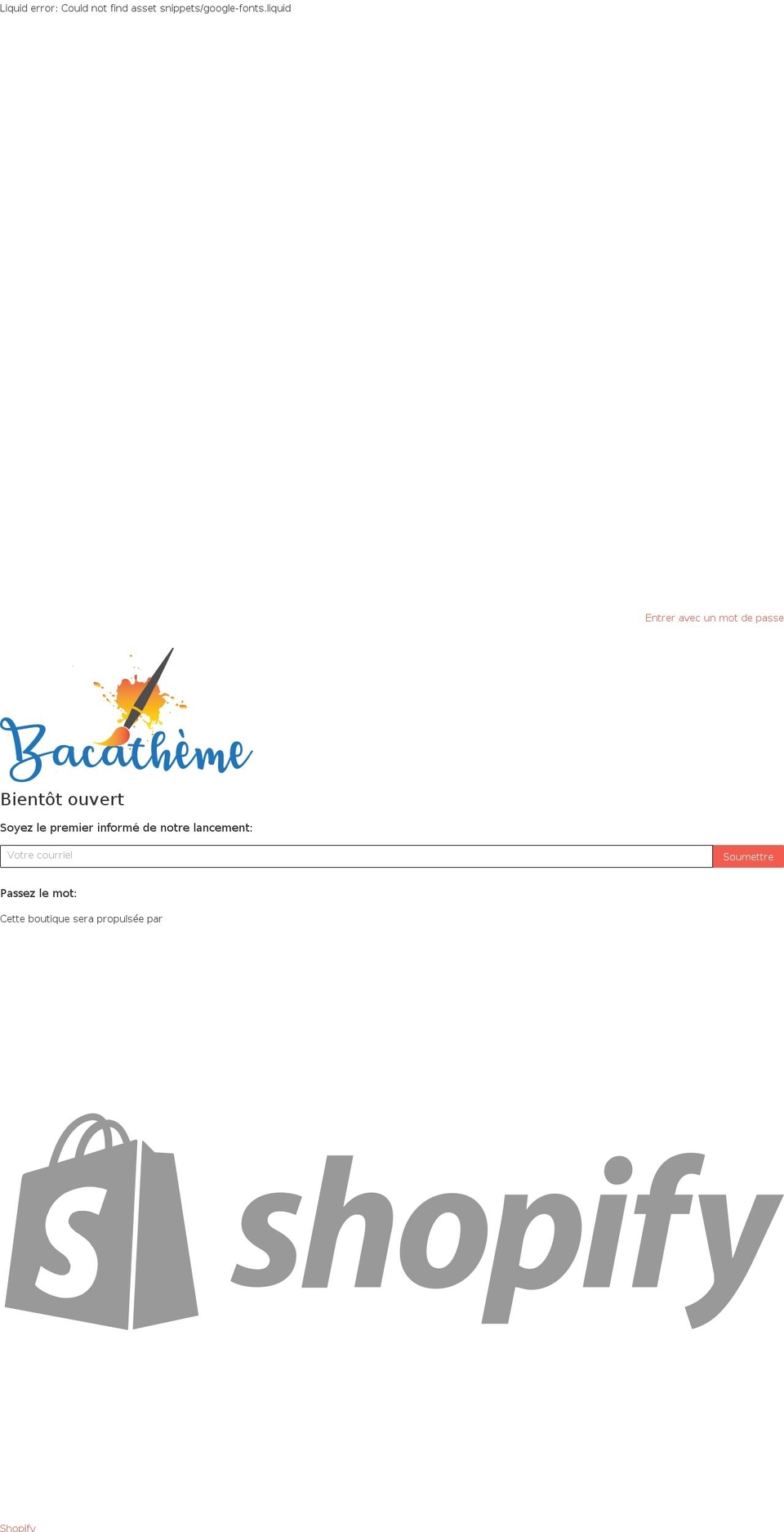 bacatheme.com — Shopify storefront screenshot