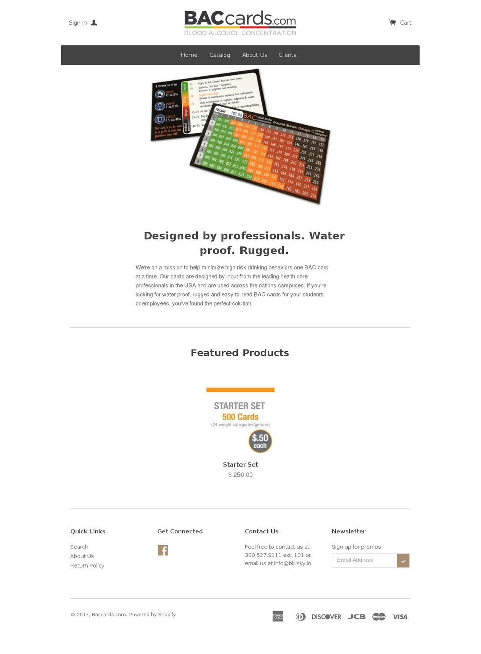 baccards.com shopify website screenshot