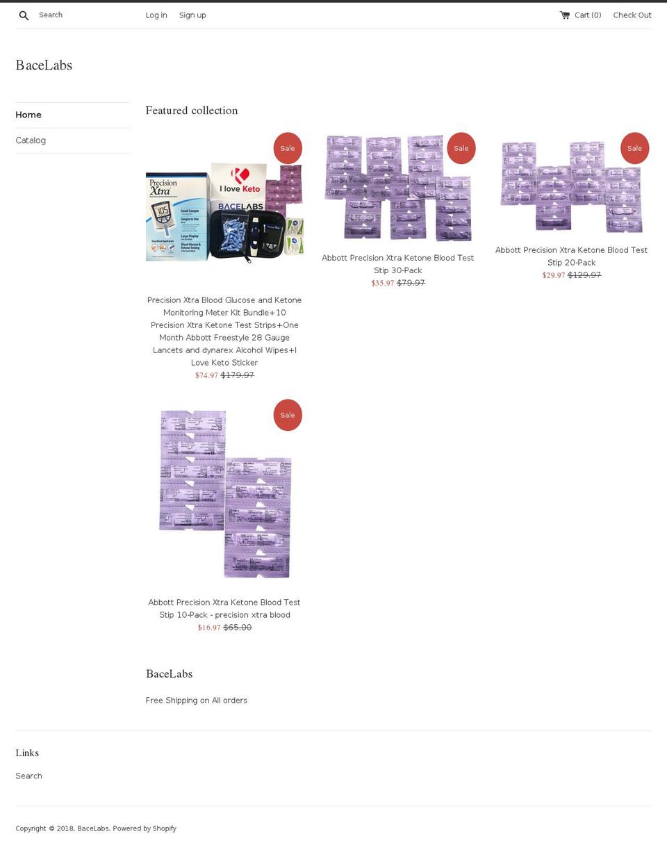 bacelabs.net shopify website screenshot