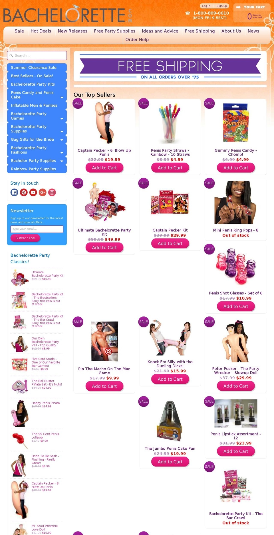 bachelorette.com — Shopify storefront screenshot