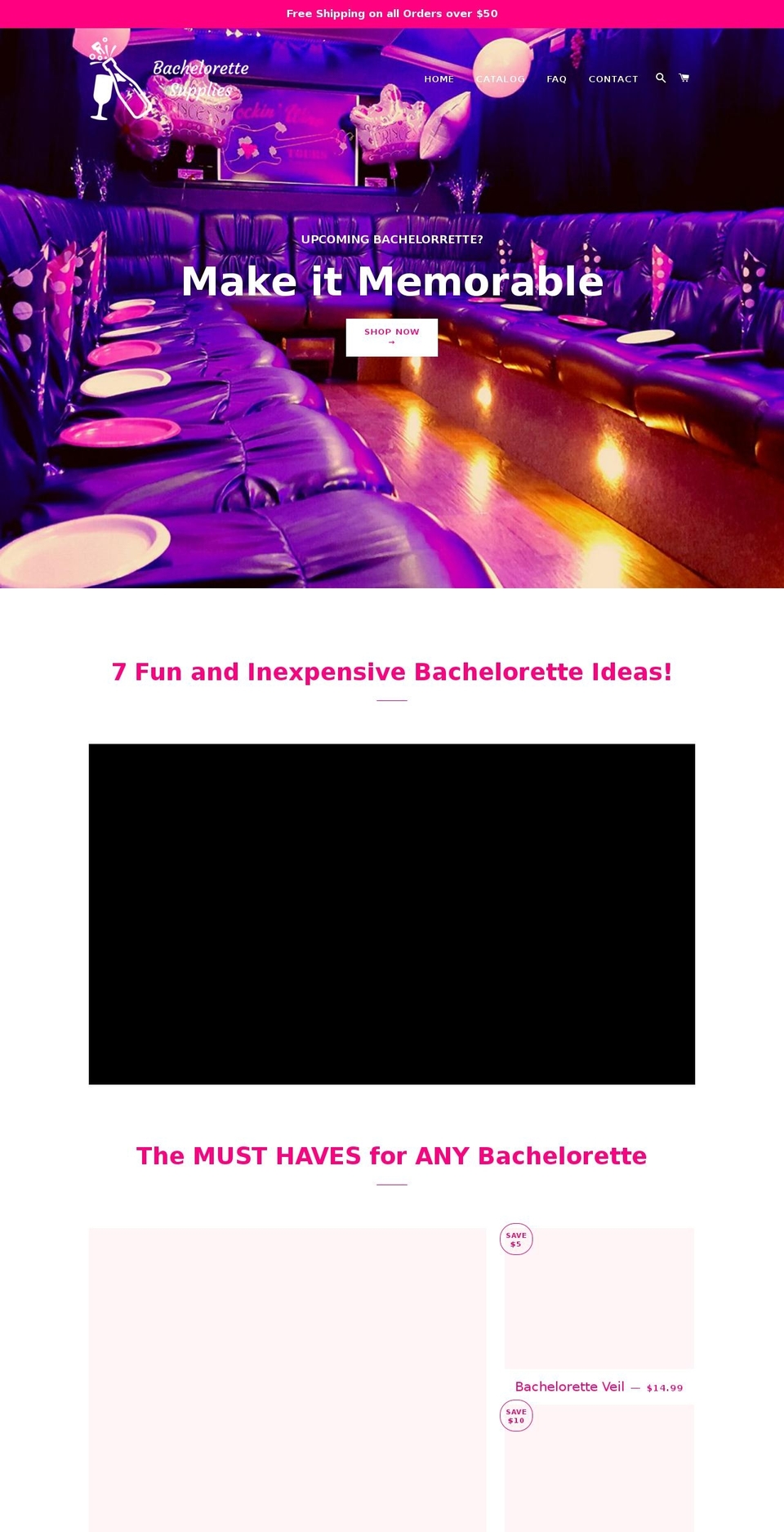 bachelorettesupplies.com — Shopify storefront screenshot