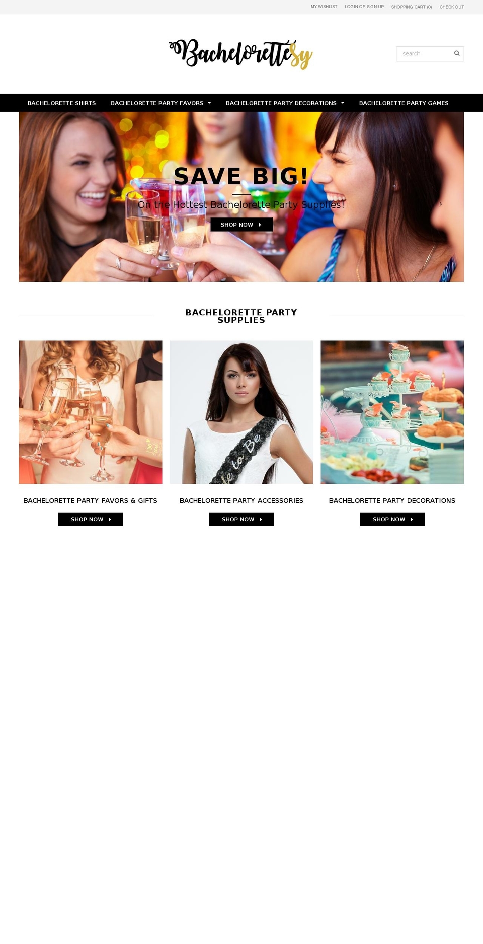 Main 2.0 Shopify theme site example bachelorettesy.com