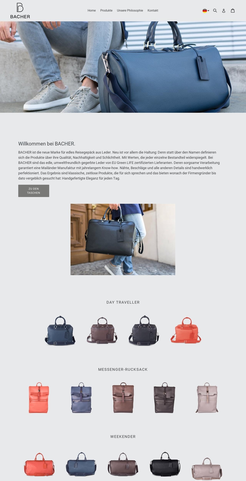 bacher-munich.de shopify website screenshot