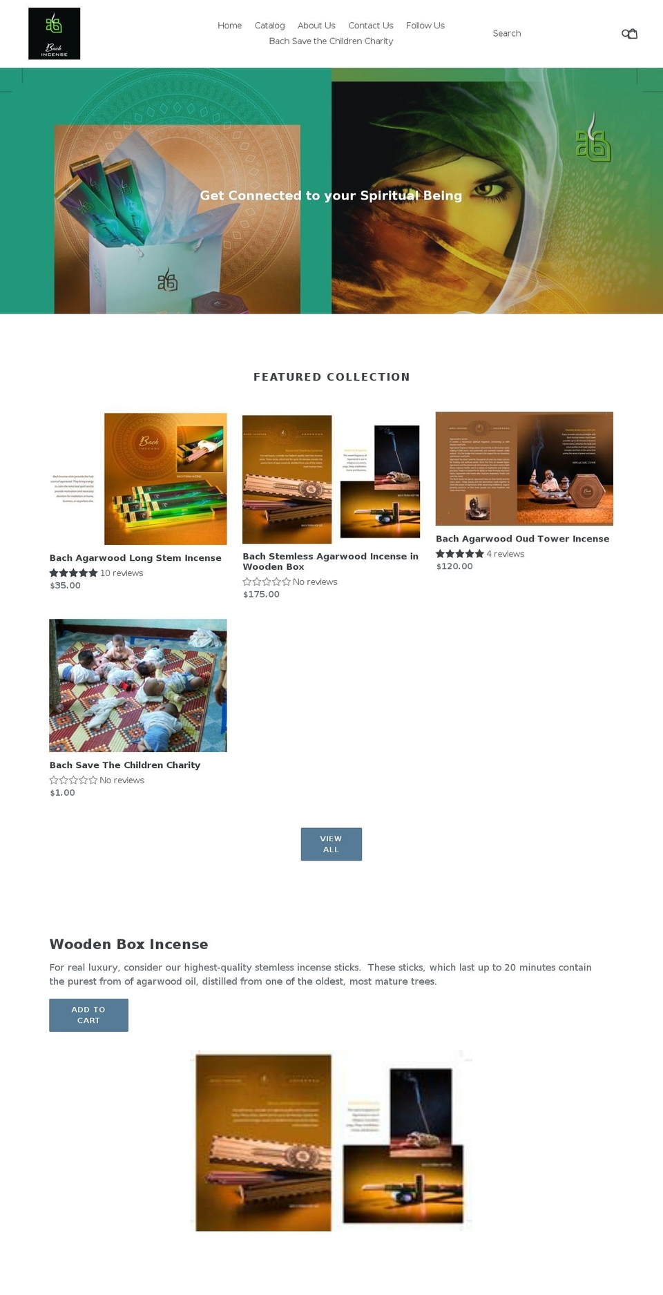 bachincense.com — Shopify storefront screenshot