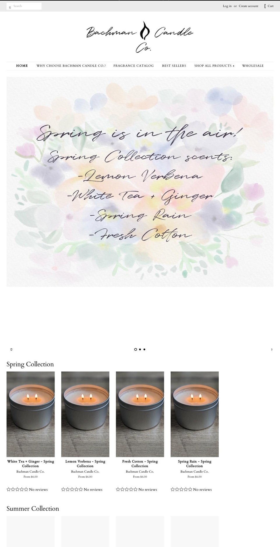 bachmancandleco.com shopify website screenshot