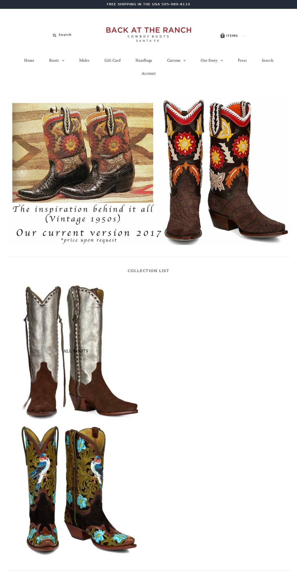 back-at-the-ranch.com shopify website screenshot
