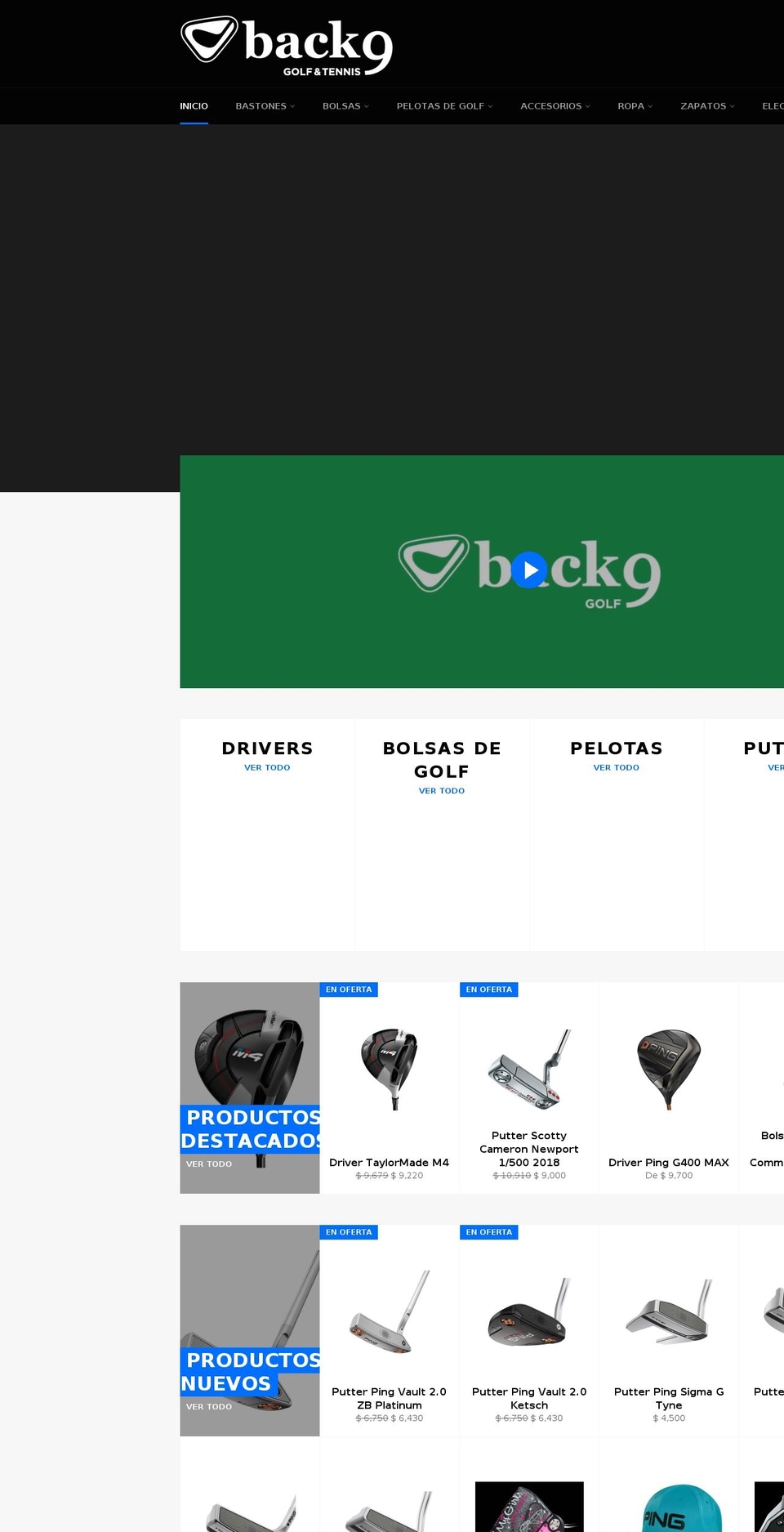 back9.com.mx shopify website screenshot