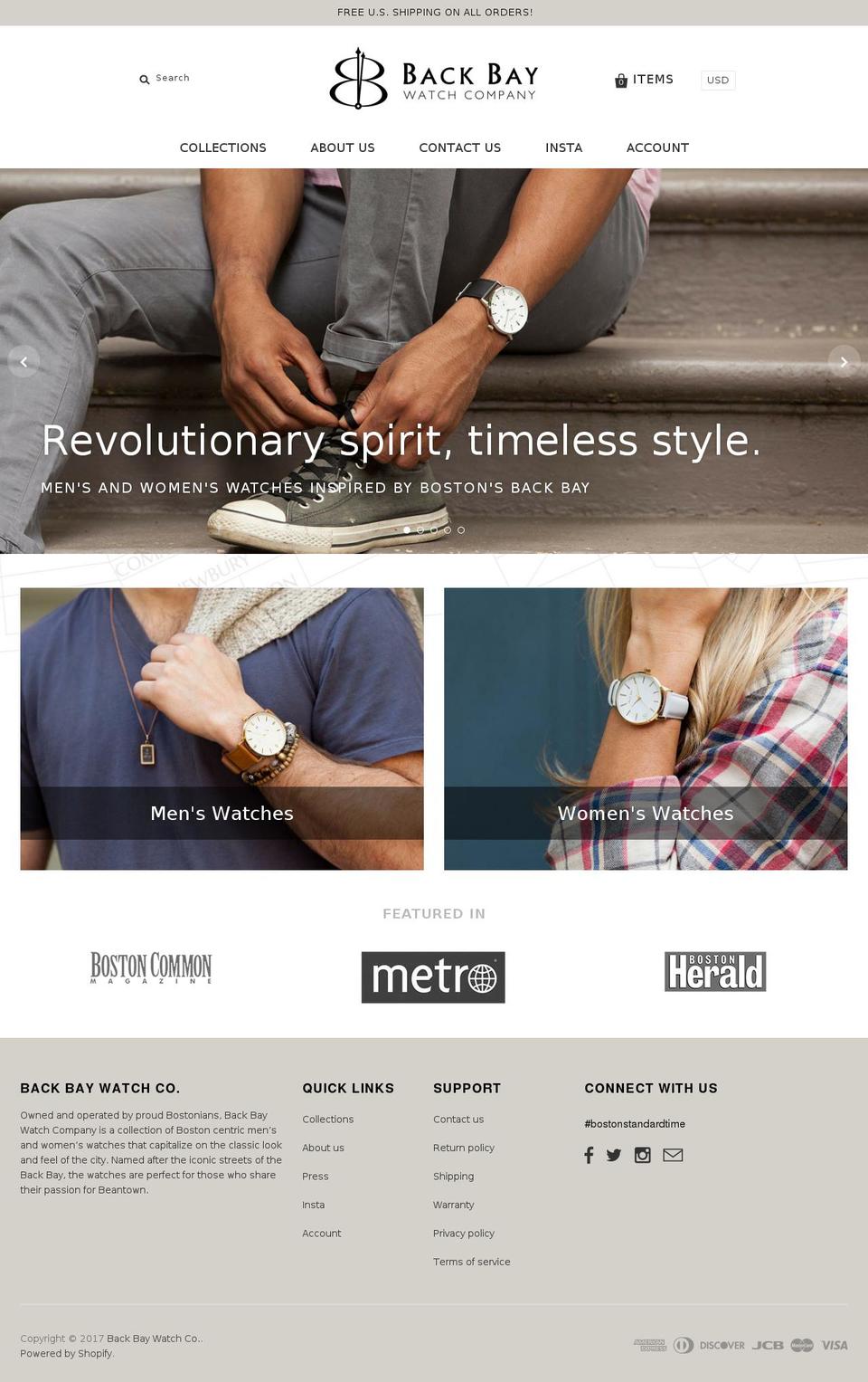 backbaywatches.com shopify website screenshot