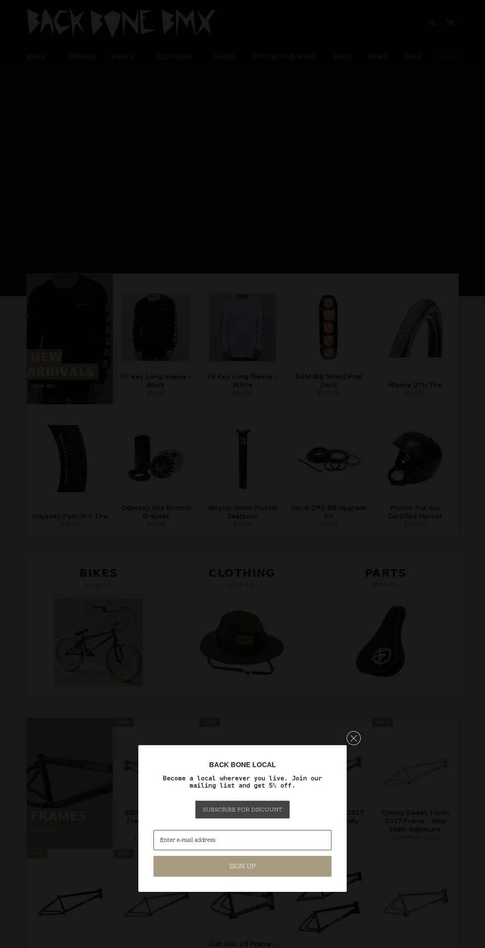 backbonebmx.com.au shopify website screenshot