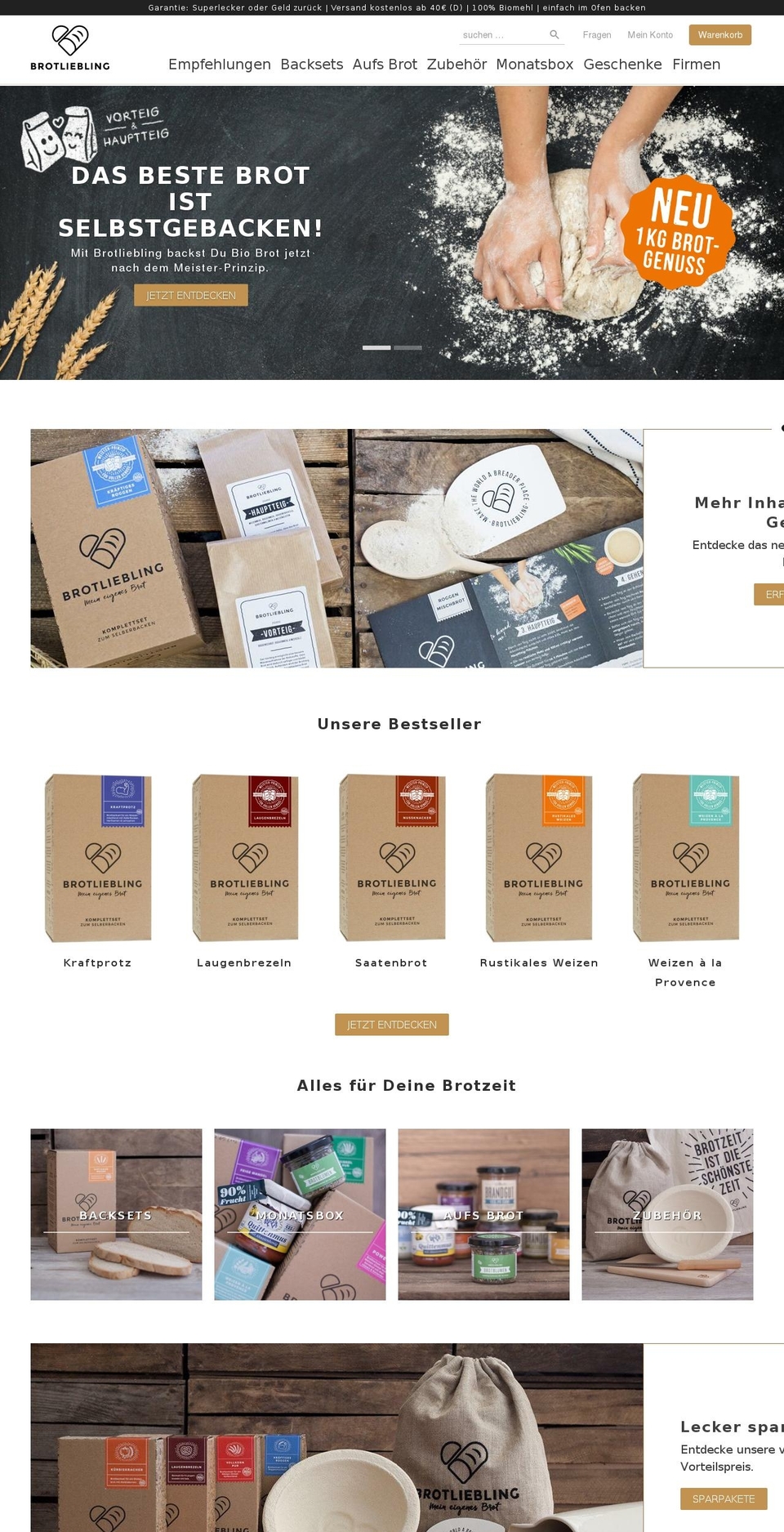 backbrot.de shopify website screenshot