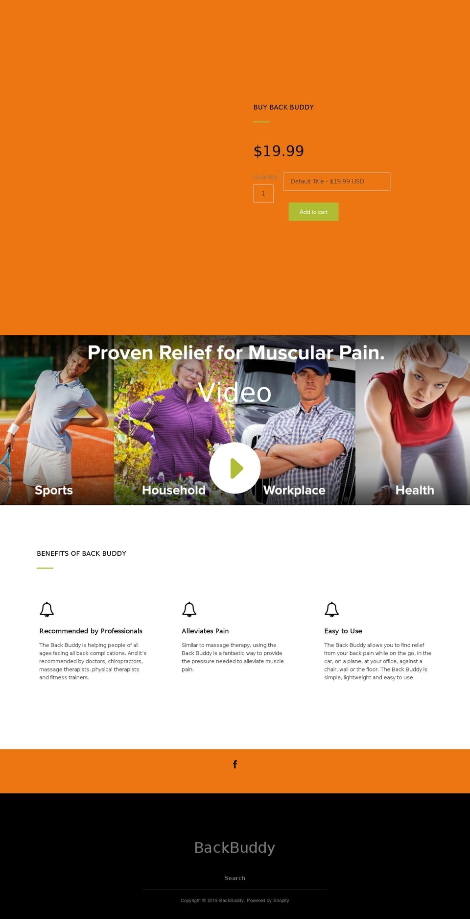 backbuddy.com — Shopify storefront screenshot