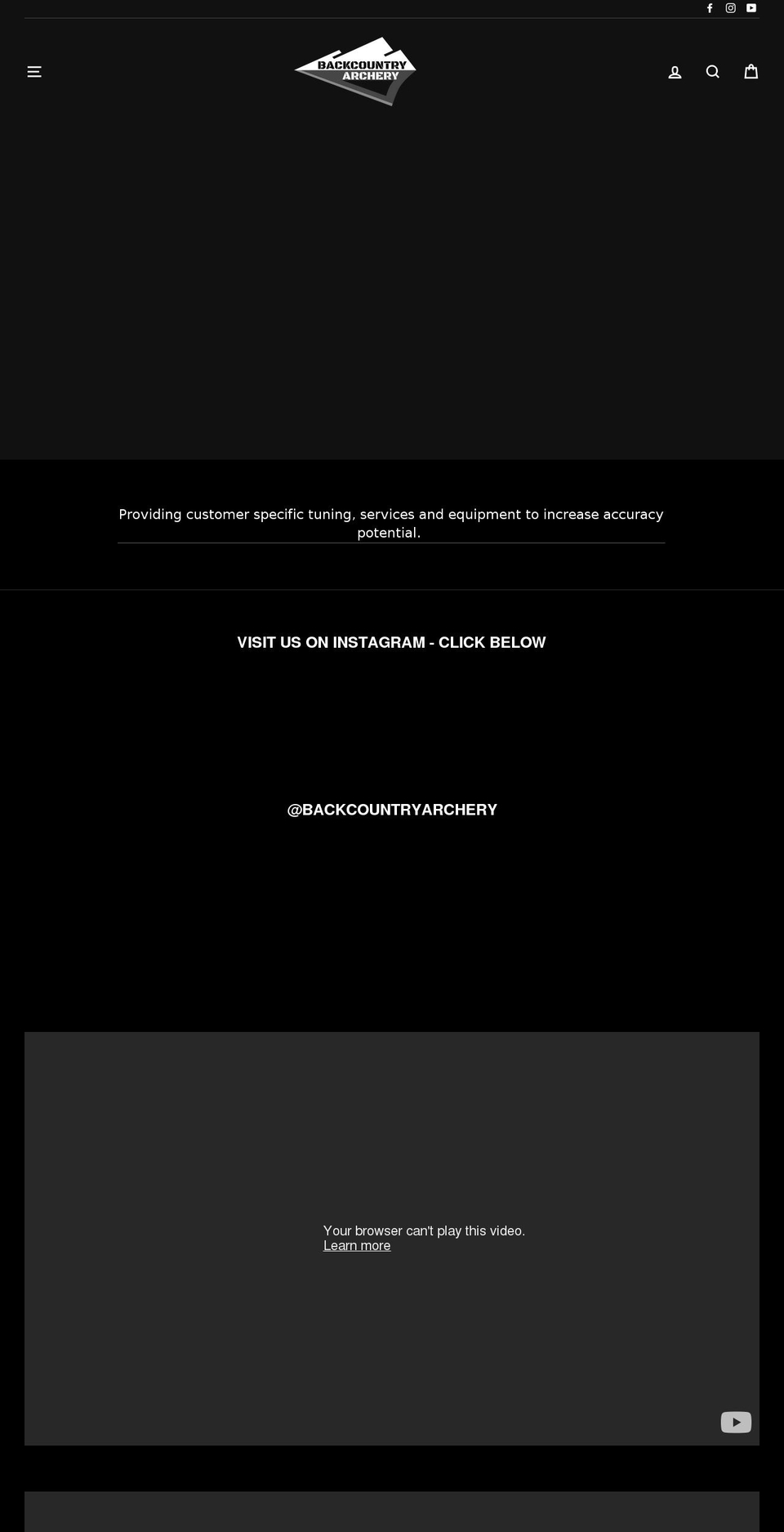 backcountry-archery.com — Shopify storefront screenshot