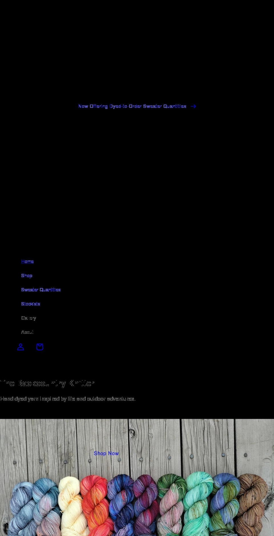 backcountryknitter.com shopify website screenshot