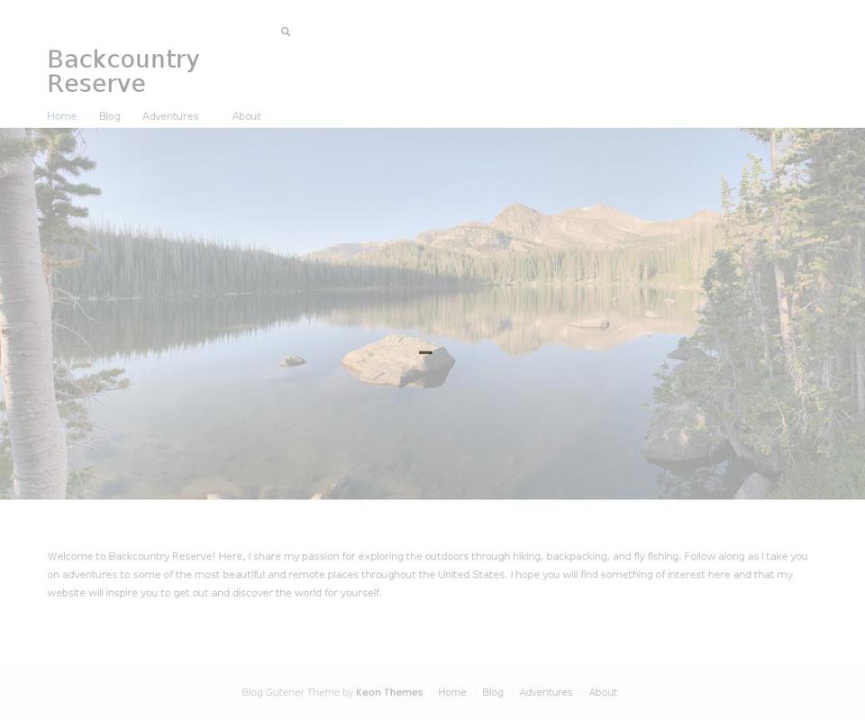 backcountryreserve.com — Shopify storefront screenshot