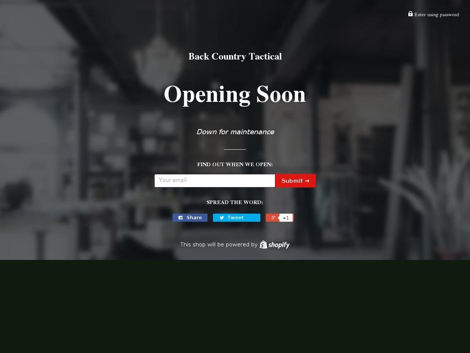 backcountrytactical.com shopify website screenshot